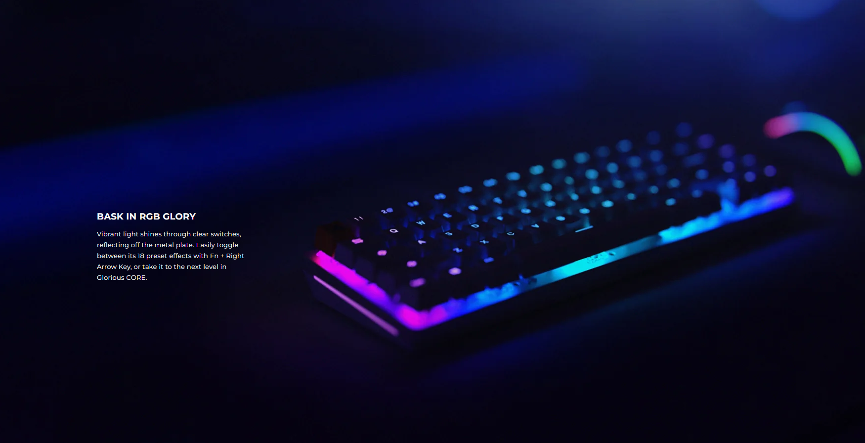 A large marketing image providing additional information about the product Glorious GMMK 2 Compact Mechanical Keyboard - Pink (Prebuilt) - Additional alt info not provided